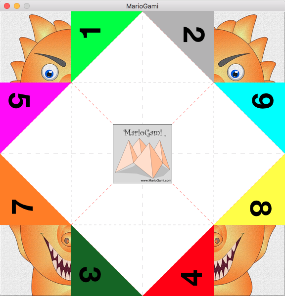 Fortune teller origami with images